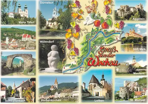 1834 - Österreich - Niederösterreich , Wachau , Mehrbildkarte - nicht gelaufen