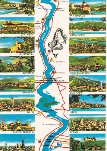 1836 - Österreich - Niederösterreich , Wachau , Niebelungengau , Mehrbildkarte - nicht gelaufen