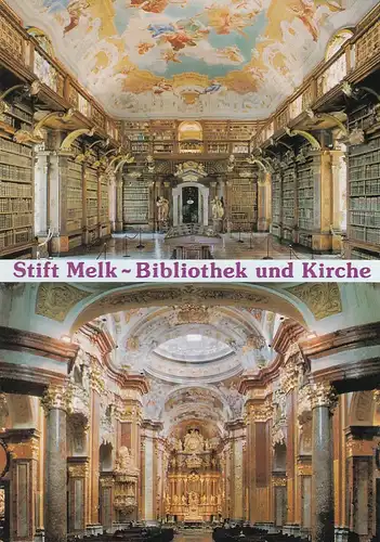 1837 - Österreich - Niederösterreich , Melk an der Donau , Stift Melk , Bibliothek , Kirche , Benediktiner - nicht gelaufen