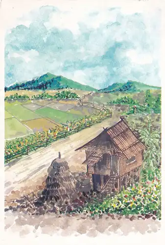 1853 - Österreich - Bahay Kubo nennt man auf den Philippinen die über Pfählen erichteten Hütten der Bauern - nicht gelaufen