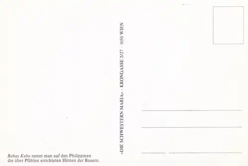 1853 - Österreich - Bahay Kubo nennt man auf den Philippinen die über Pfählen erichteten Hütten der Bauern - nicht gelaufen