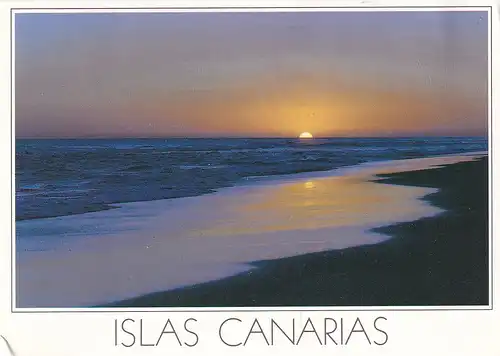 1858 - Spanien - Islas Canarias , Strand , Sonnenuntergang - gelaufen 1994