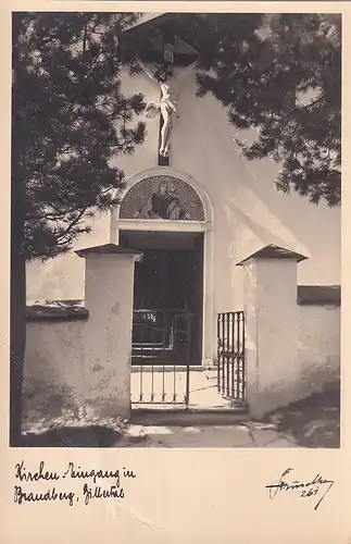1878 - Österreich - Tirol , Zillertal , Eingang Kirche in Brandberg - nicht gelaufen