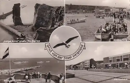 1892 - Deutschland - Insel Helgoland , Lange Anna , Reede , Kurhaus , Mehrbildkarte - gelaufen 1960