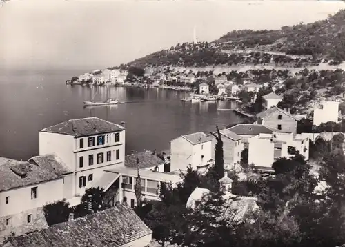 1895 - Jugoslawien - Kroatien , Croatia , Podgora , Panorama , Hafen , Bucht - gelaufen 1966
