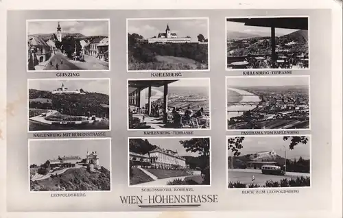 1908 - Österreich - Wien , Vienna , Kahlenberg , Höhenstraße , Höhenstrasse , Mehrbildkarte - nicht gelaufen