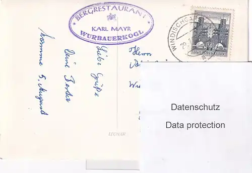 1909 - Österreich - Oberösterreich , Windischgarsten , Bergrestaurant Wurbauerkogel , Wurbauerkogl - gelaufen 1953