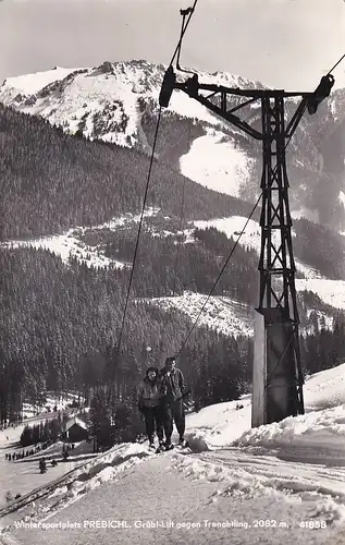 1926 - Österreich - Steiermark , Präbichl , Prebichl , Grübl Lift gegen Trenchtling , Schlepplift , Schi , Ski - gelaufen