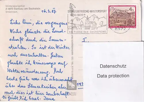 1939 - Österreich - Steiermark , Ramsau am Dachtein , Wintersport Gebiet , Pehab Kirchenwirt , Pferdeschlitten , Schlepplift - gelaufen 1987