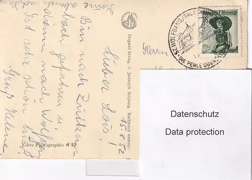 1967 - Österreich - Oberösterreich , St. Wolfgang im Salzkammergut , Weisses Rössl und Gasthof zum weissen Hirsch , Auto - gelaufen 1952