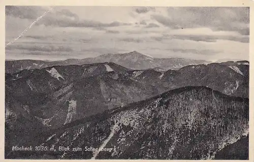 2043 - Österreich - Niederösterreich , Hocheck , Gutensteiner Alpen , Blick zum Schneeberg - gelaufen