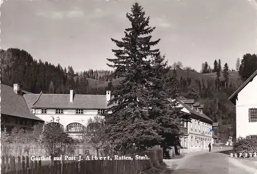 2079 - Österreich - Steiermark , Ratten , Gasthof zur Post J. Albert - gelaufen 1968