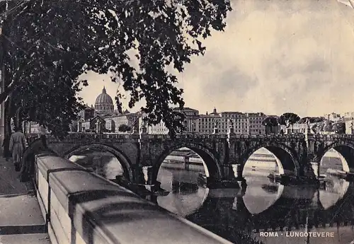 2082 - Italien - Roma , Rom , Lungotevere , Brücke - gelaufen