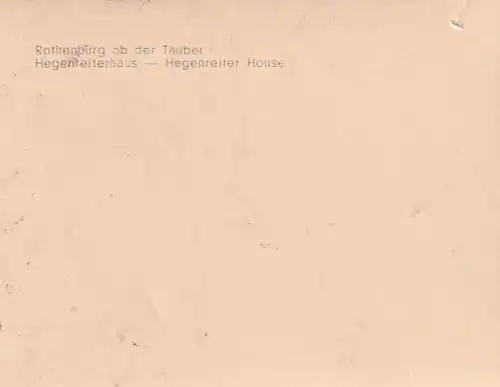 2085 - Deutschland - Bayern , Rothenburg ob der Tauber , Hegenreiterhaus, Kleinformat