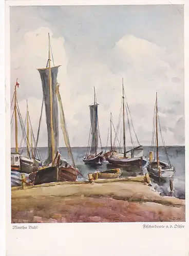 2135 - Deutschland - Fischerboote an der Ostsee , Martha Buhl - gelaufen