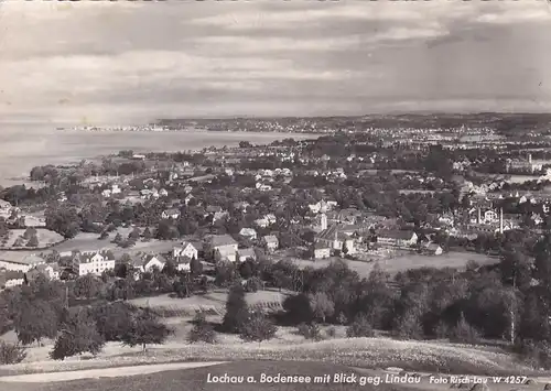 2182 - Österreich - Vorarlberg , Lochau am Bodensee mit Blick gegen Lindau - gelaufen 1957