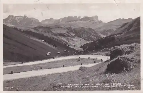 2189 - Italien - Südtirol , La Strada delle Dolomiti dal Pordoi , Monte S. Croce , Gruppo Tofane e Col di Lana - gelaufen 1934