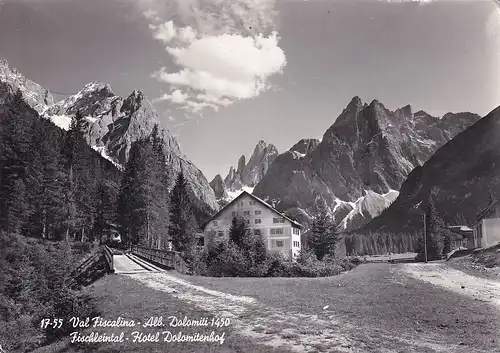 2193 - Italien - Südtirol , Val Fiscalina , Fischleintal , Hotel Dolomitenhof - gelaufen 1968