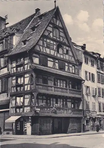 2227 - Frankreich - Strasburg , Strasbourg , Altes Haus am Ferkelmarkt - nicht gelaufen