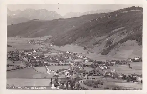 2257 - Österreich - Steiermark , St. Michael ob Leoben , Panorama - gelaufen 1953