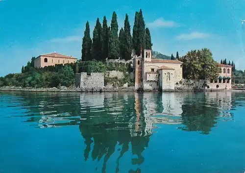 2277 - Italien - Lago di Garda , S. Vigilio visto dal lago , San Vigilio vom See gesehen - gelaufen