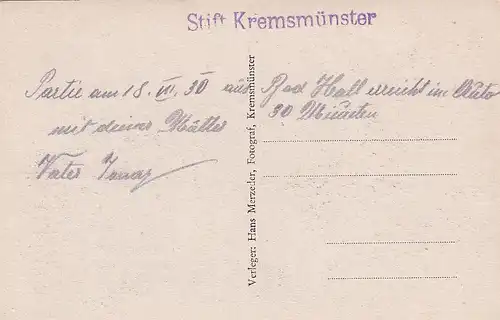 2280 - Österreich - Oberösterreich , Kremsmünster mit Benediktinerstift , Stift - nicht gelaufen 1930