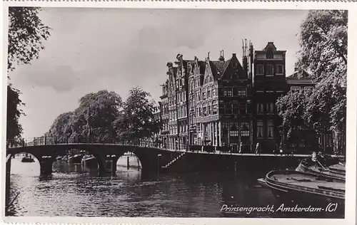 2290 - Holland - Amsterdam , Prinsengracht , Brücke - nicht gelaufen