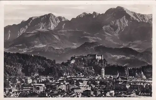 2329 - Österreich - Salzburg vom Wallfahrtsort Maria Plain mit hohem Göll - gelaufen 1938