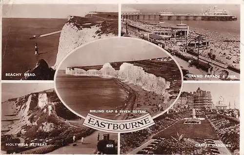 2338 - Großbritanien - Eastbourne , Beachy Head , Holywell Retreat , Birkling Gap , Seven Sisters - gelaufen 1956