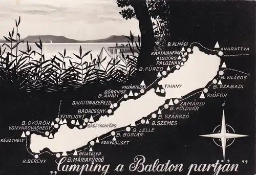2394 - Ungarn - Camping a Balaton partjan , Plattensee , Balatonrol - gelaufen 1969