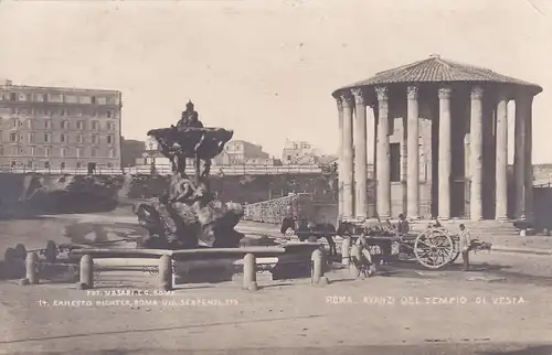 2396 - Italien - Roma , Rom , Avanzi del Tempio Di Vesta , Pferdewagen - nicht gelaufen