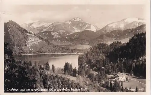 2458 - Österreich - Tirol , Kufstein , Hechtsee mit Brünnstein und großen Traiten - gelaufen 1958