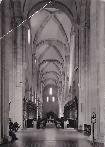 2462 - Österreich - Niederösterreich , Cistercienser Abtei Heiligenkreuz , Inneres der Stiftskirche , romanisches Langhaus - nicht gelaufen