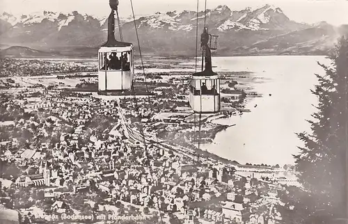 2533 - Österreich - Vorarlberg , Bregenz , Bodensee , mit Pfanderbahn , Seilbahn - gelaufen 1958