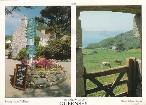 2546 - Großbritanien - Guernsey , Herm Island Village , Farm , the Bailiwick of Guernsey - gelaufen 1993