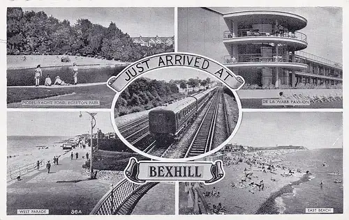 2547 - Großbritanien - Bexhill , Egerton Park , West Parade , De la Warr Pavillion , East Beach - gelaufen 1961