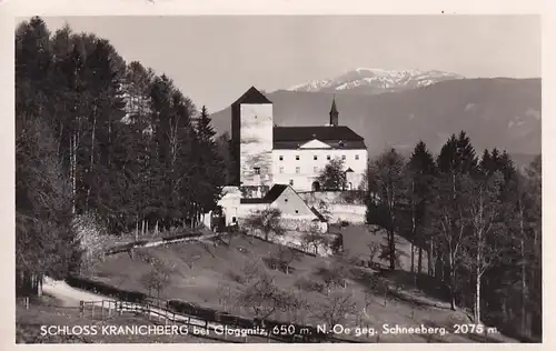 2555 - Österreich - Niederösterreich , Schloss Kranichberg bei Gloggnitz gegen Schneeberg - gelaufen 1953