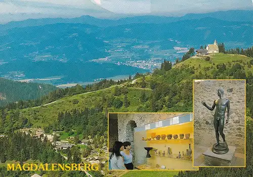 2556 - Österreich - Kärnten , Magdalensberg , Ausgrabungen aus der Zeit der Römer und Kelten , Wallfahrtskirche - gelaufen 1992