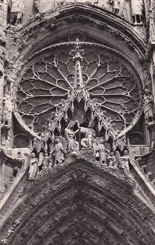2559 - Frankreich - Reims , Cathedrale , La Couronnement de la Vierge et la grande Rosace - nicht gelaufen