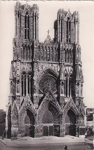 2560 - Frankreich - Reims , Marne , La Cathedrale , Facade - nicht gelaufen