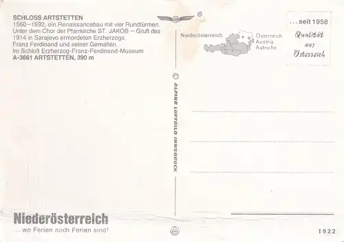 2562 - Österreich - Niederösterreich , Schloss Artstetten , Mehrbildkarte - nicht gelaufen