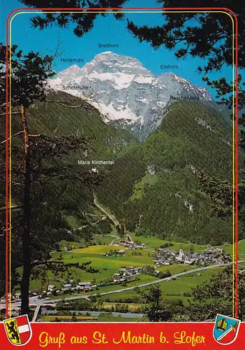 2684 - Österreich - Salzburg , St. Martin bei Lofer im Pinzgauer Saalachtal gegen die Loferer Steinberge - nicht gelaufen