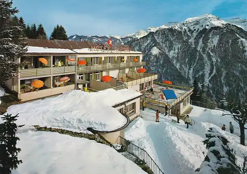 2703 - Schweiz - Glarus , Braunwald , Hotel Alpina , Winter - gelaufen 1974