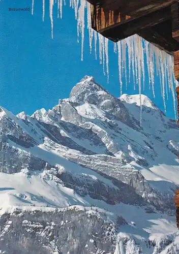 2705 - Schweiz - Glarus , Braunwald , Ortstock , Eiszapfen - gelaufen 1976