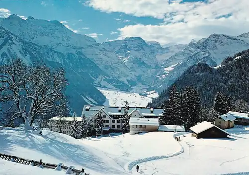 2706 - Schweiz - Glarus , Braunwald , Mehrzweck Spital , Winter - gelaufen 1977