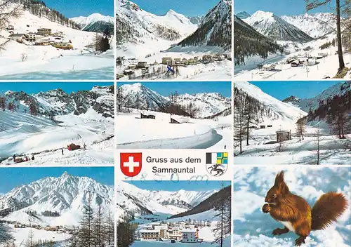 2709 - Schweiz - Graubünden , Samnauntal , Mehrbildkarte , Winter - gelaufen 1970