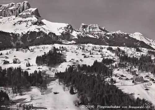 2711 - Schweiz - Glarus , Braunwald , Panorama - nicht gelaufen 1968
