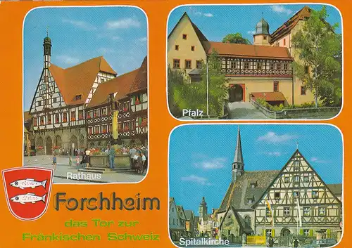 2715 - Deutschland - Bayern , Forchheim , Fränkische Schweiz , Rathaus , Pfalz , Spitalkirche - nicht gelaufen