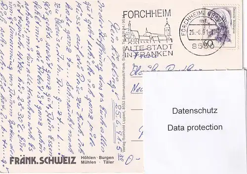 2717 - Deutschland - Bayern , Forchheim , Fränkische Schweiz , Mehrbildkarte - gelaufen 1991