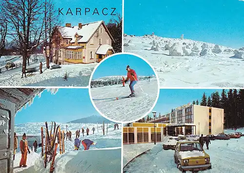 2746 - Polen - Karpacz , Wintersport , Mehrbildkarte , Maluch - nicht gelaufen